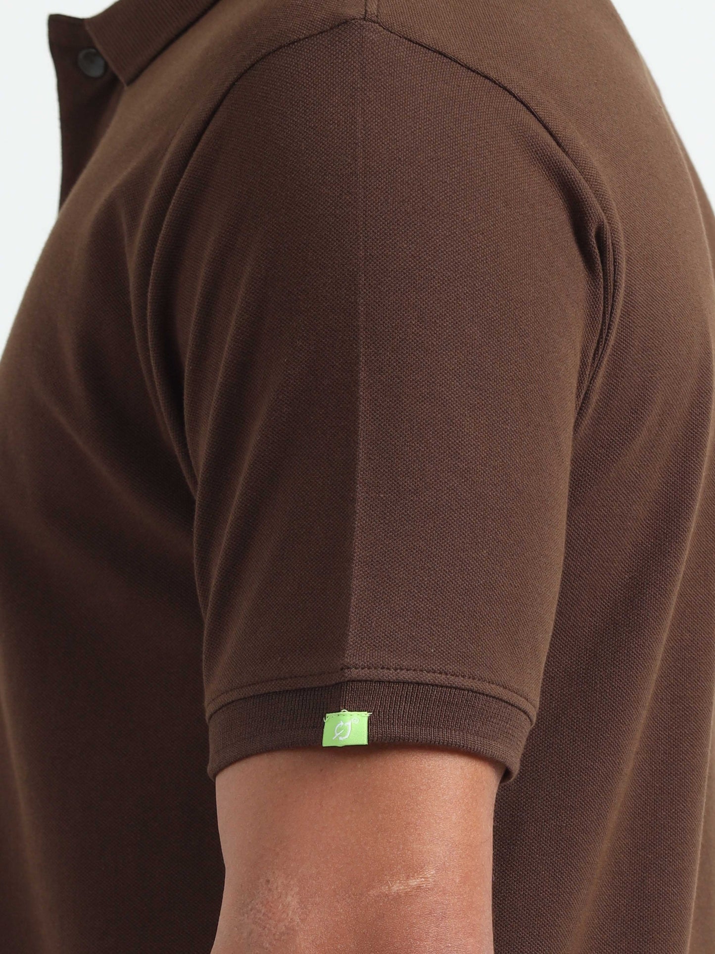 Caslay Organic Cotton Chocolate Polo T-Shirt | Earthy Tone, Sustainable Comfort