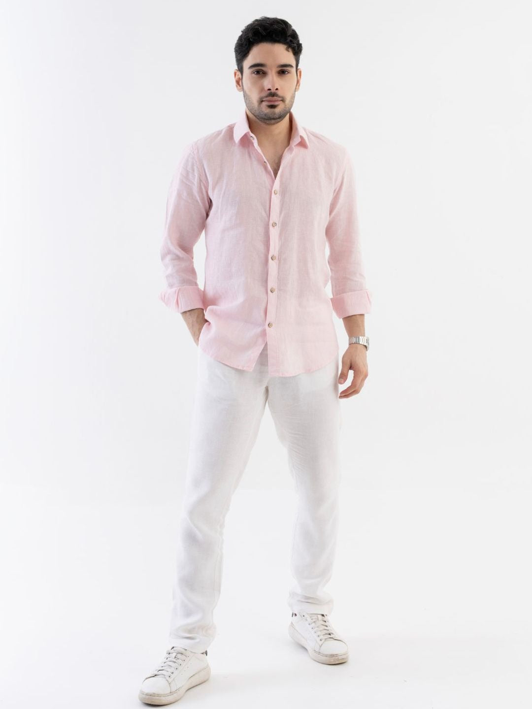 Men’s Pure Linen Full Sleeve Shirt | Breathable Elegance for Every Day