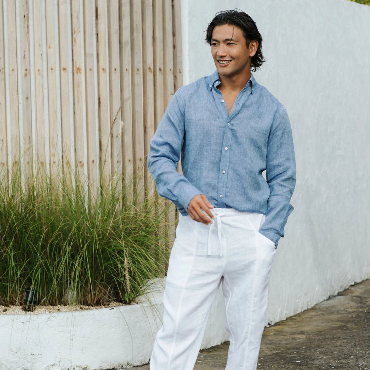 Denim Chambray Cotton Linen Shirt | Effortless Cool Meets Natural Comfort