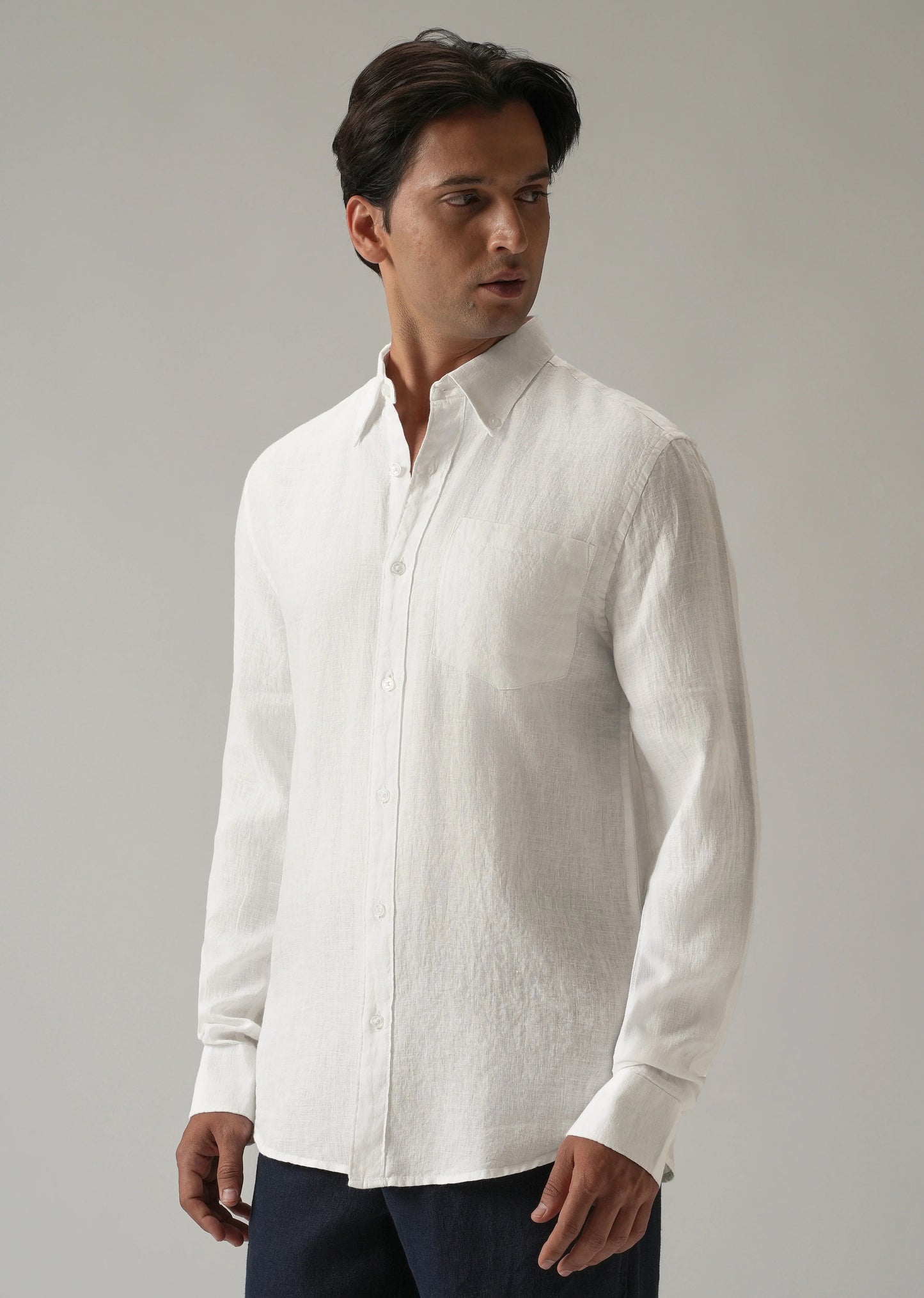 100% Pure White Linen Shirt for Men | Timeless Elegance & Breathable Comfort