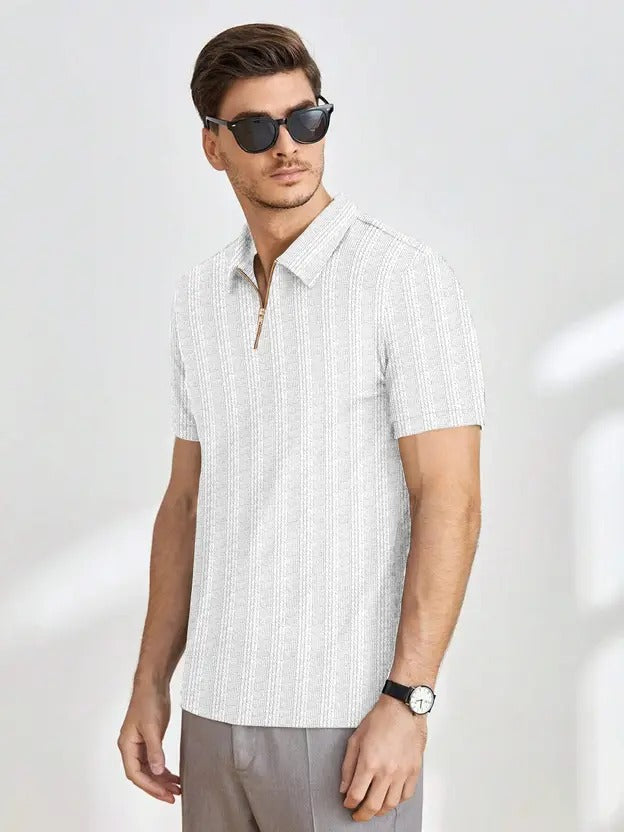 Timeless White, Textured to Impress polo T-shirt