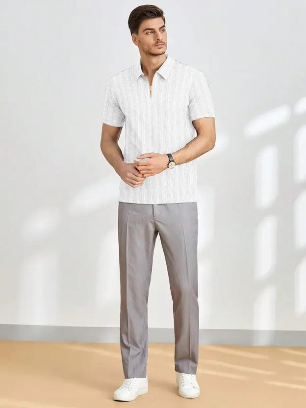 Timeless White, Textured to Impress polo T-shirt