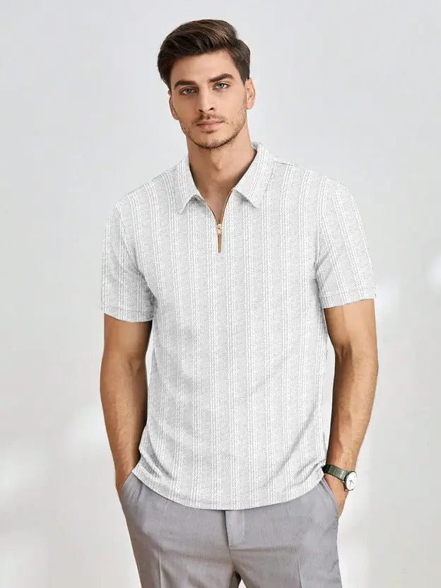 Timeless White, Textured to Impress polo T-shirt