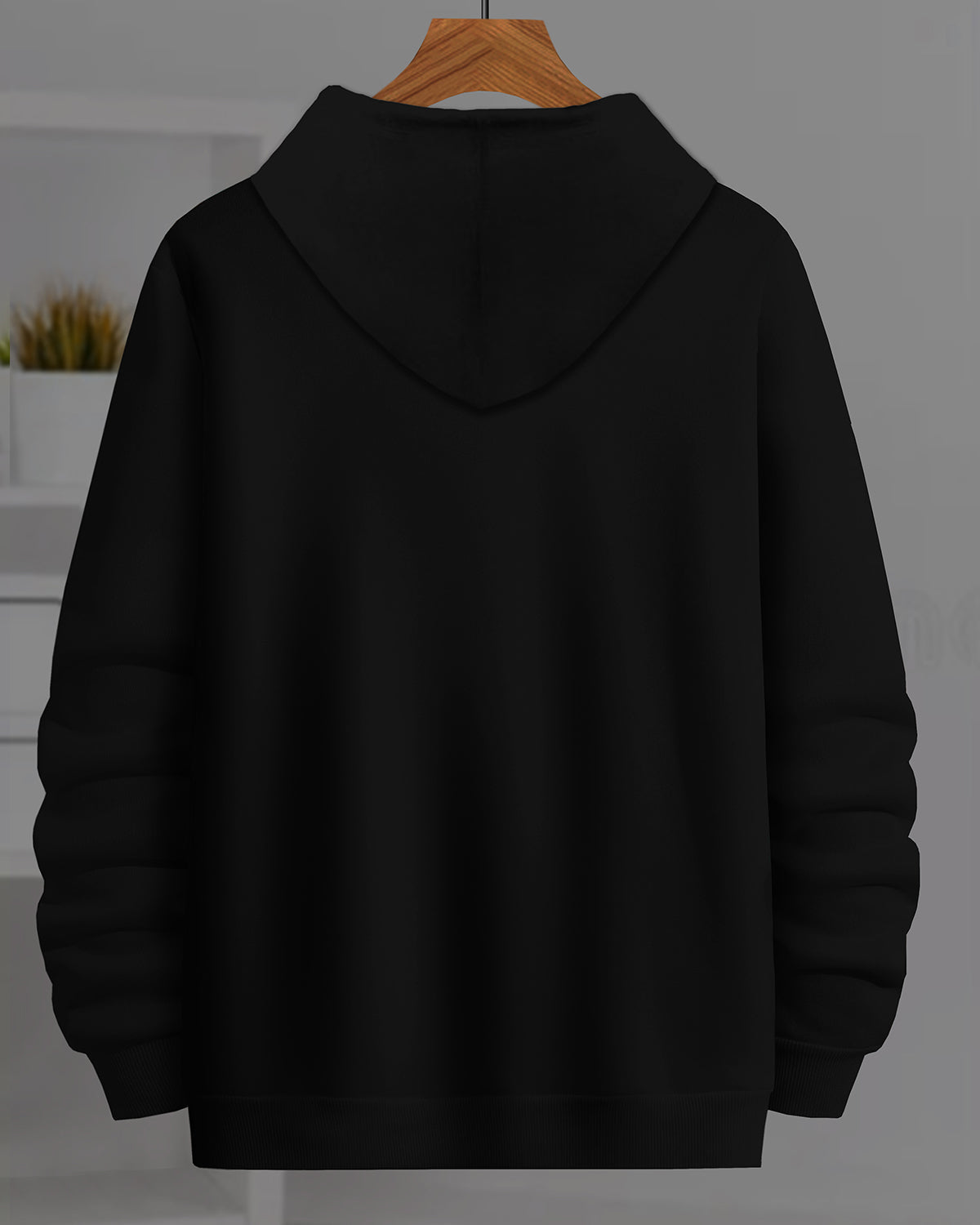 Men Black Floral Printed Hooded Sweatshirt