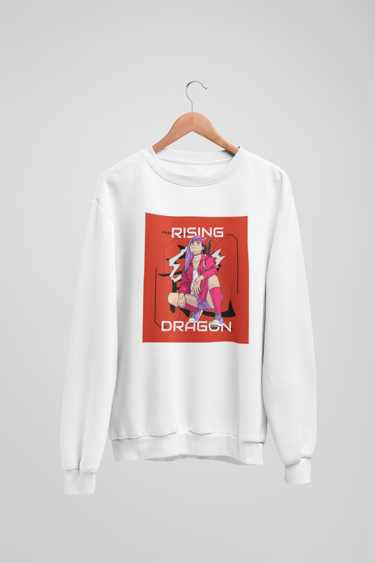 Rising Dragon White Sweatshirt