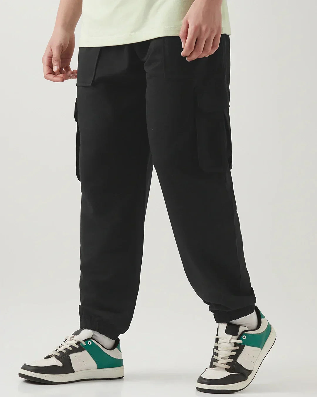 Men's Black Oversized Cargo Joggers