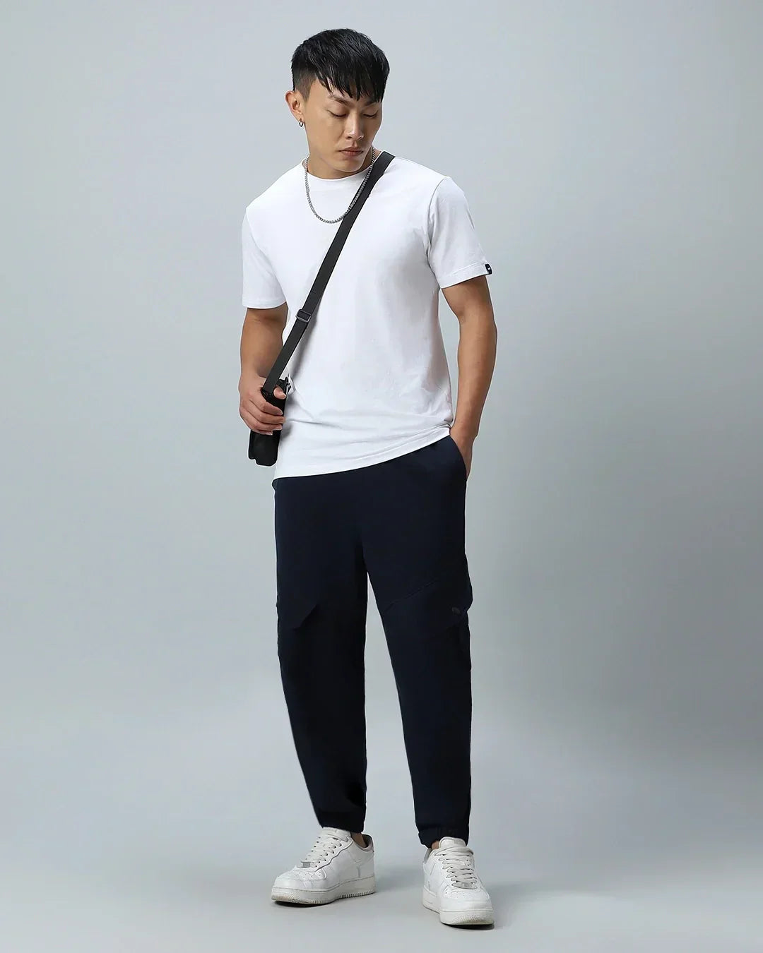 Men's Blue Oversized Cargo Joggers