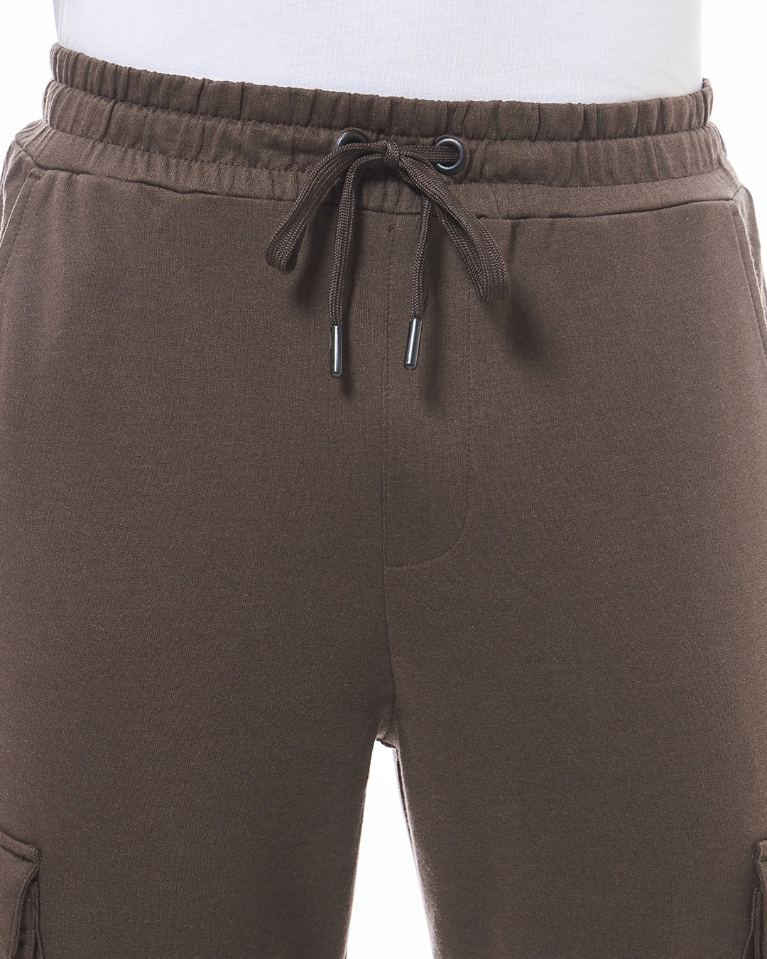 Men's Brown Chaos Typography Cargo Joggers