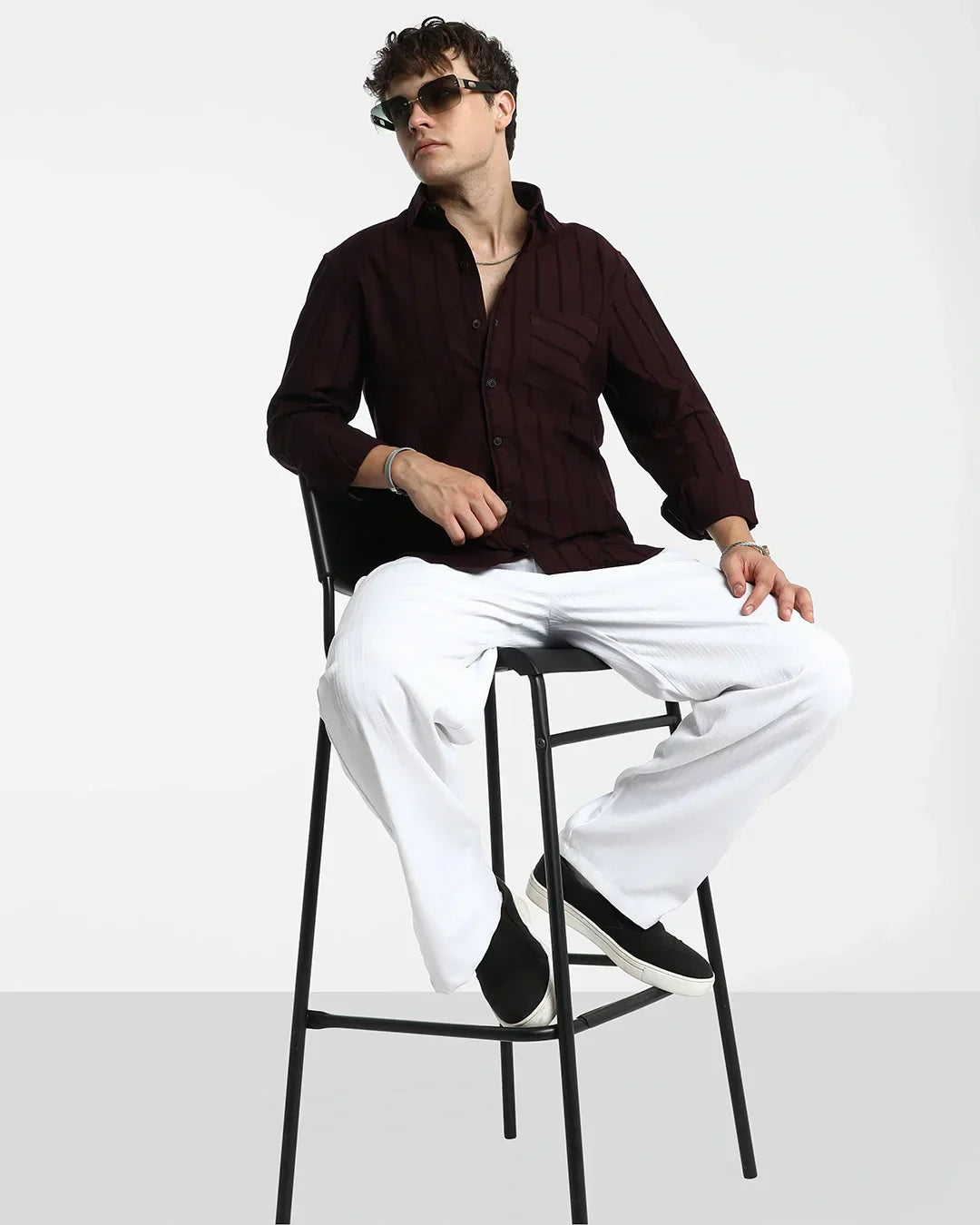 Men's Brown Striped Shirt