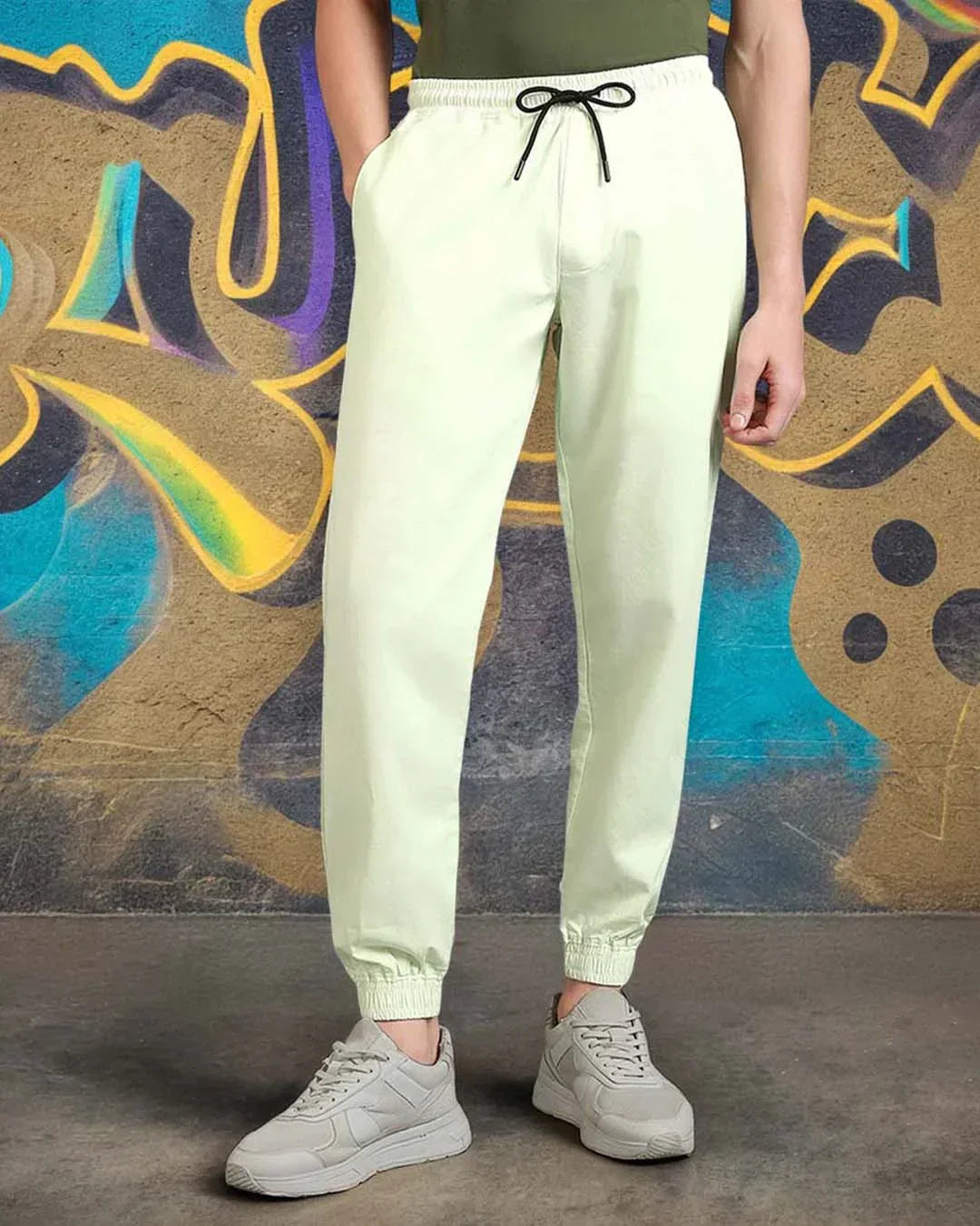 Men's Fog Green Over Dyed Jogger Pants