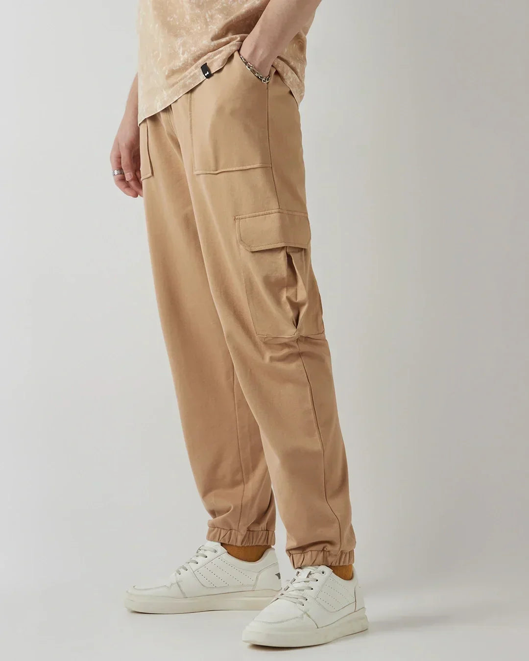 Men's Ginger Root Brown Oversized Cargo Joggers