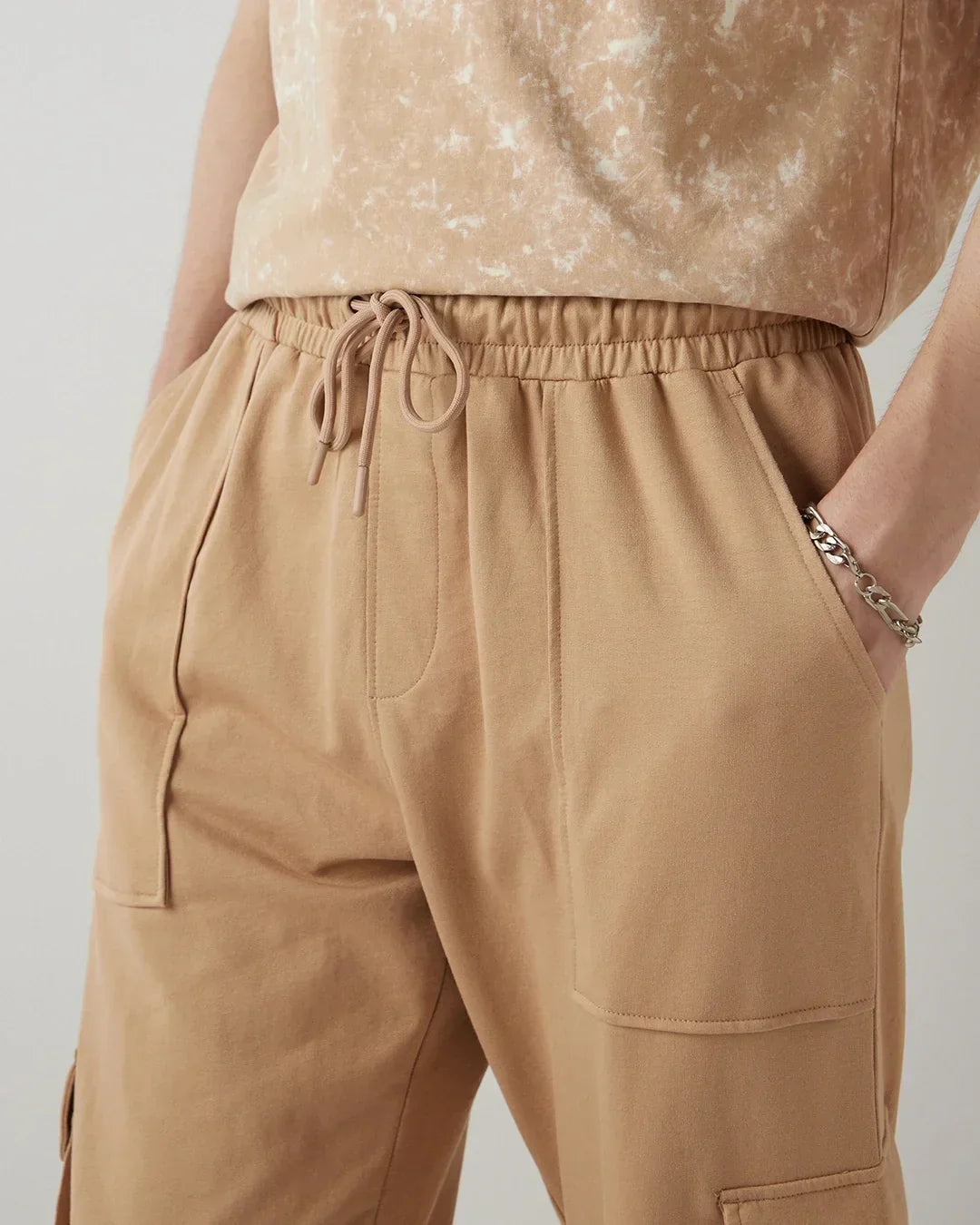 Men's Ginger Root Brown Oversized Cargo Joggers