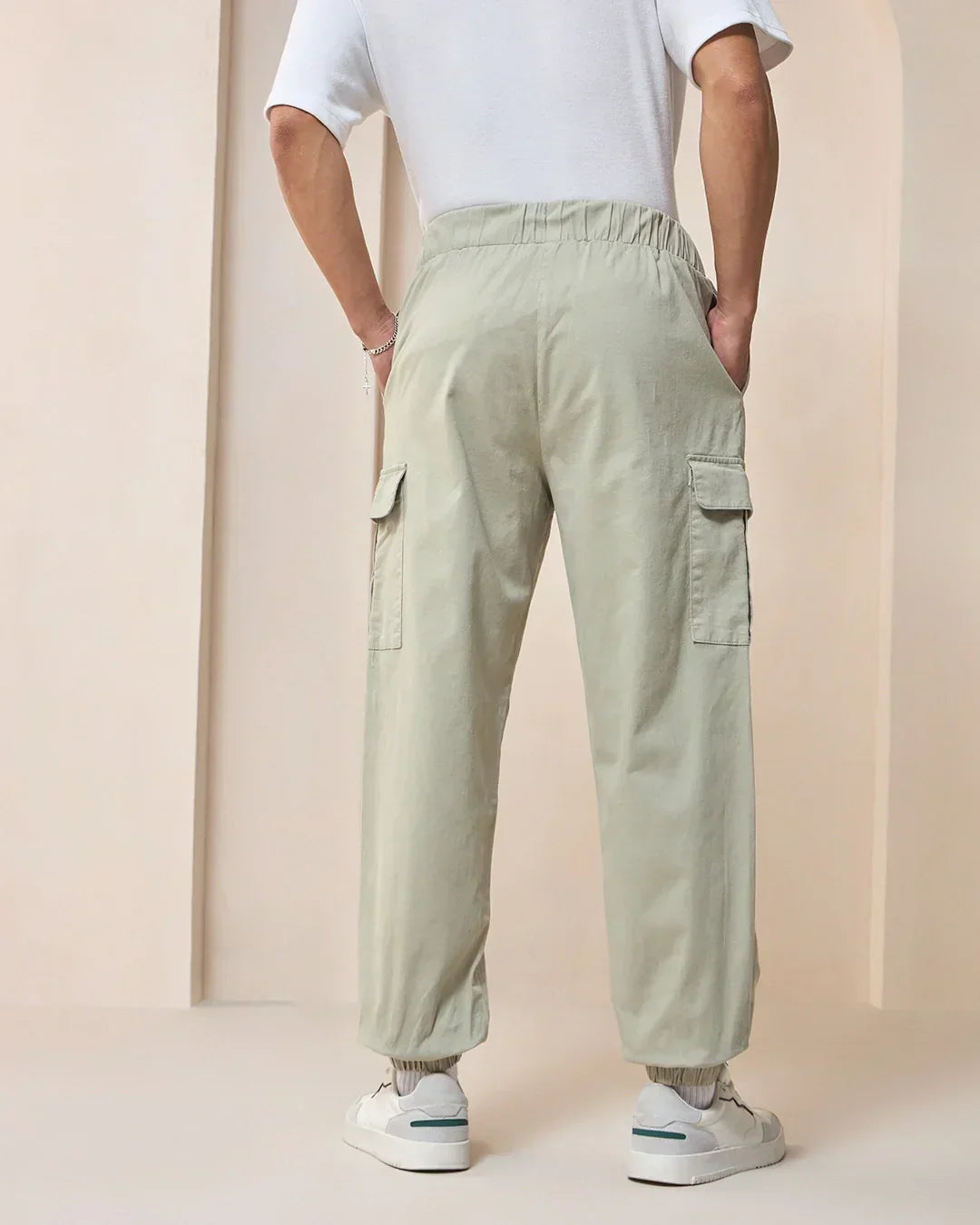 Men's Green Oversized Cargo Jogger Pants