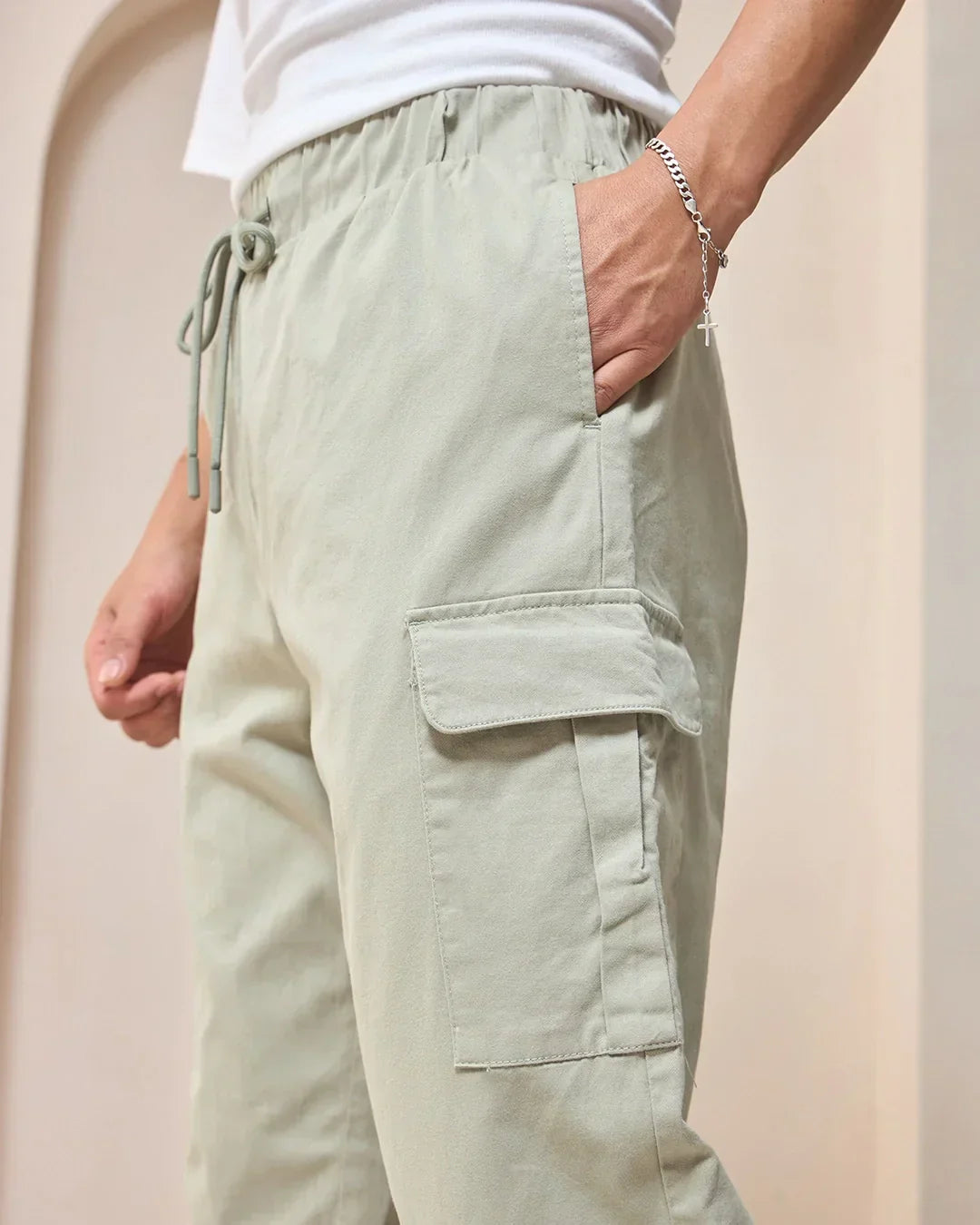 Men's Green Oversized Cargo Jogger Pants