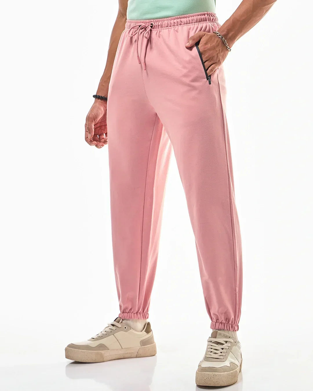 Men's Pink Oversized Joggers
