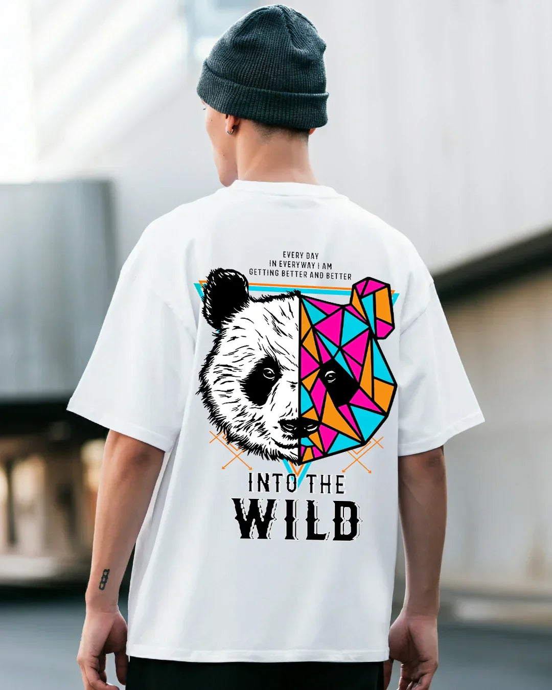 Men's White Better & Better Graphic Printed Oversized T-shirt