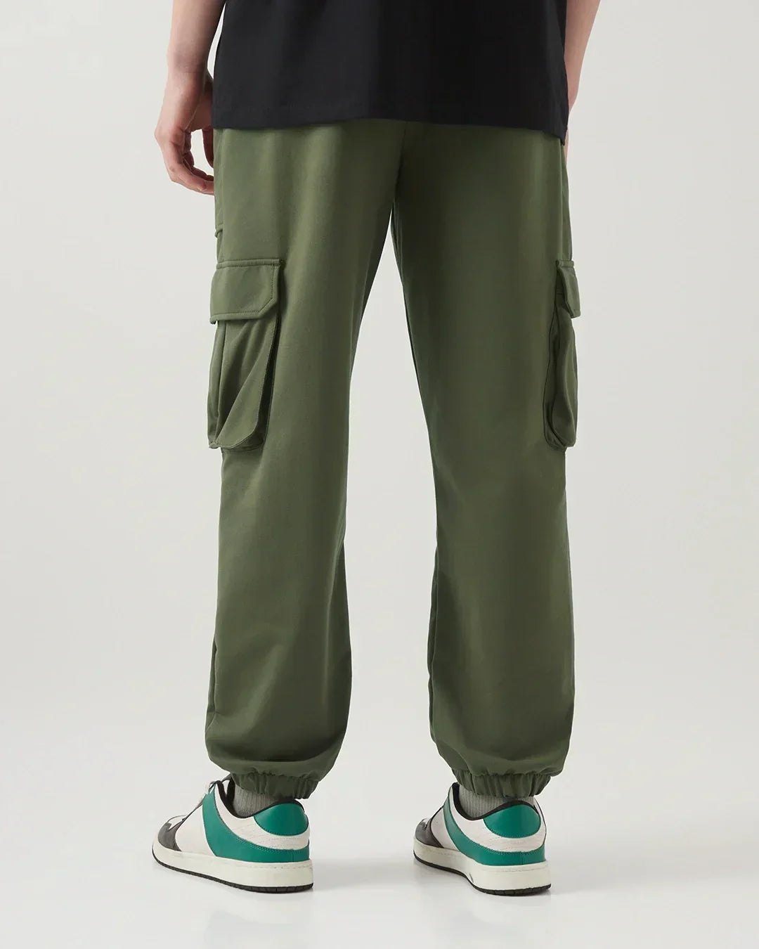 Men's Winter Moss Green Oversized Cargo Joggers