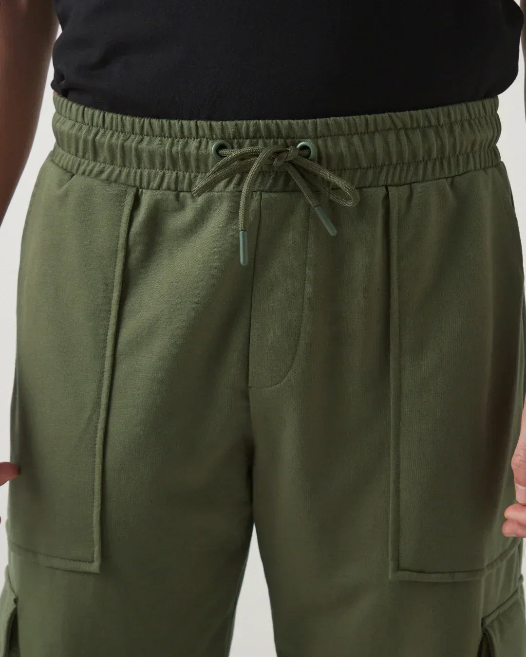Men's Winter Moss Green Oversized Cargo Joggers