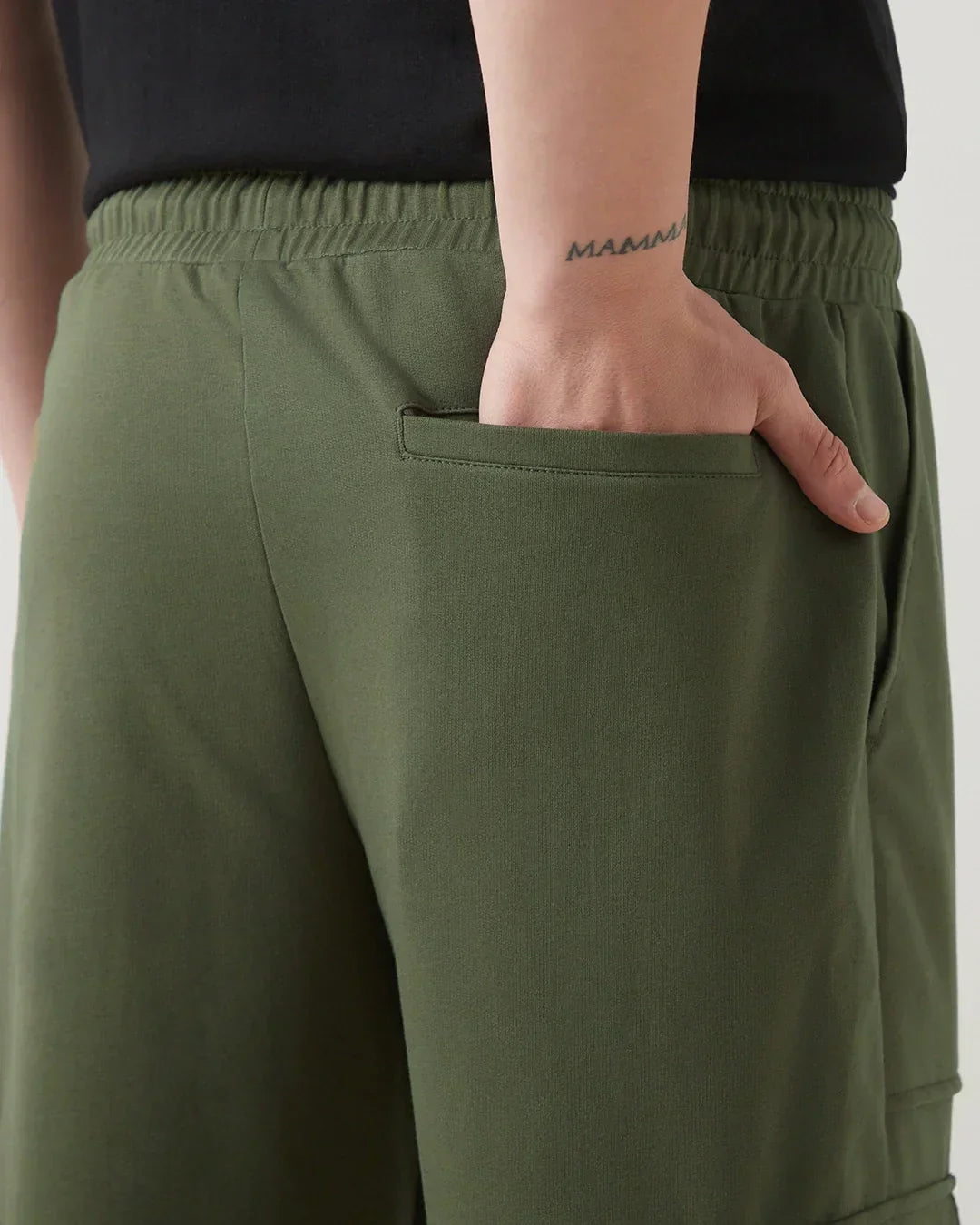 Men's Winter Moss Green Oversized Cargo Joggers