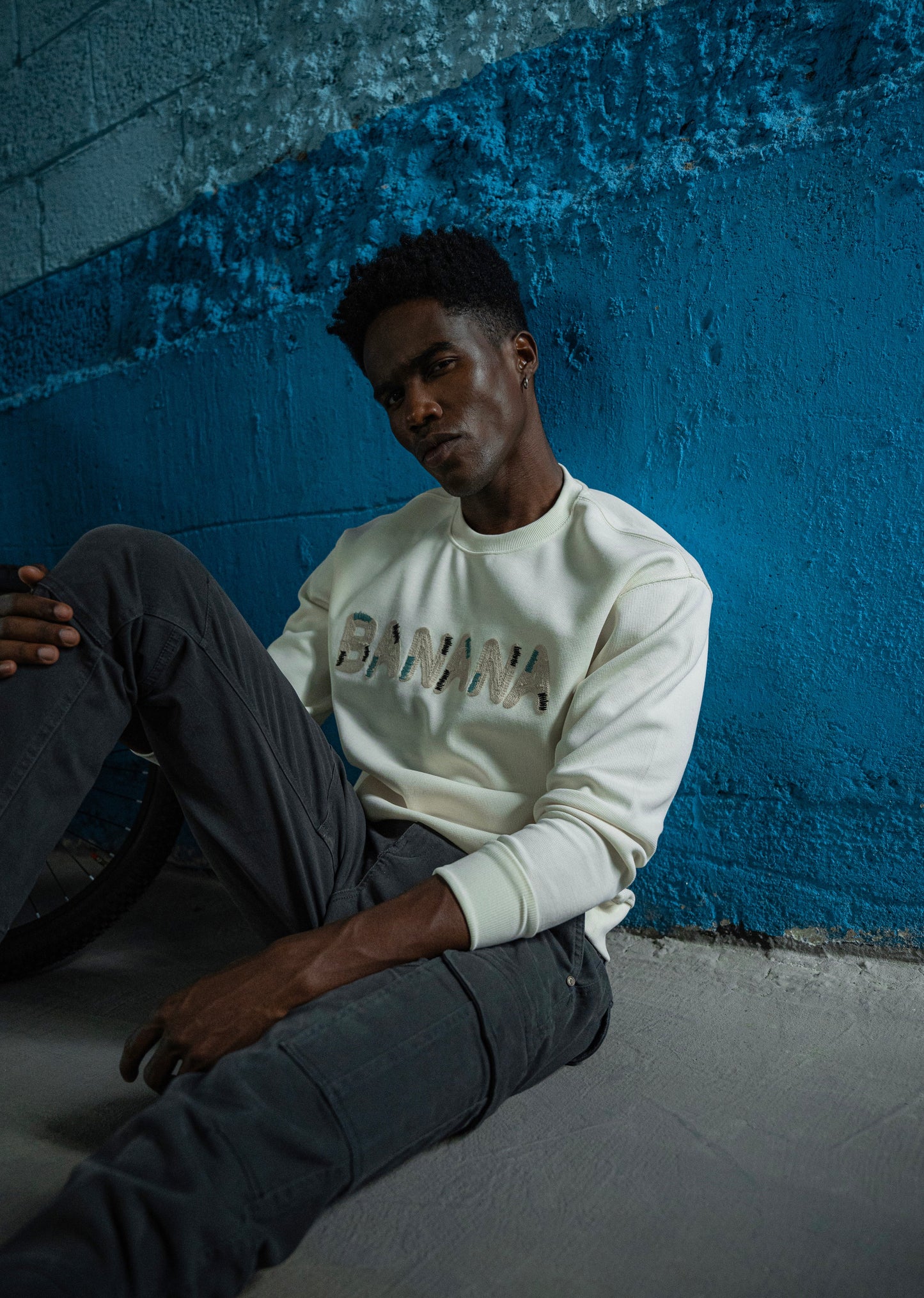 Cream Embossed Sweatshirt