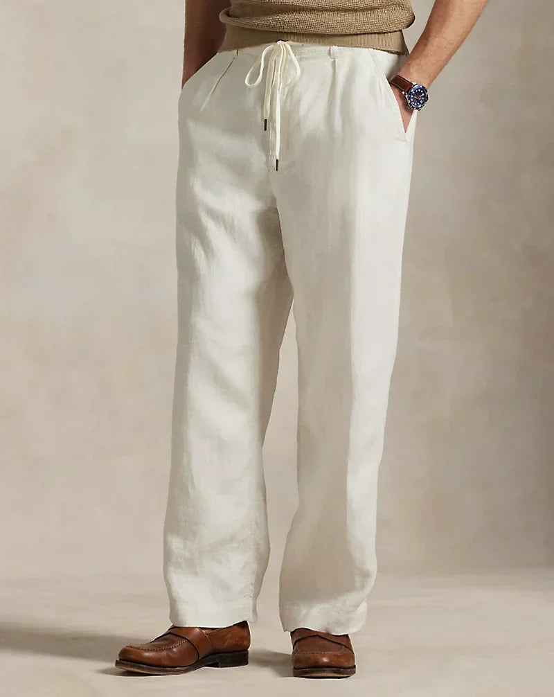 PACK OF 2  Linen Pants | Breathable Comfort & Timeless Style ( White & Brown)