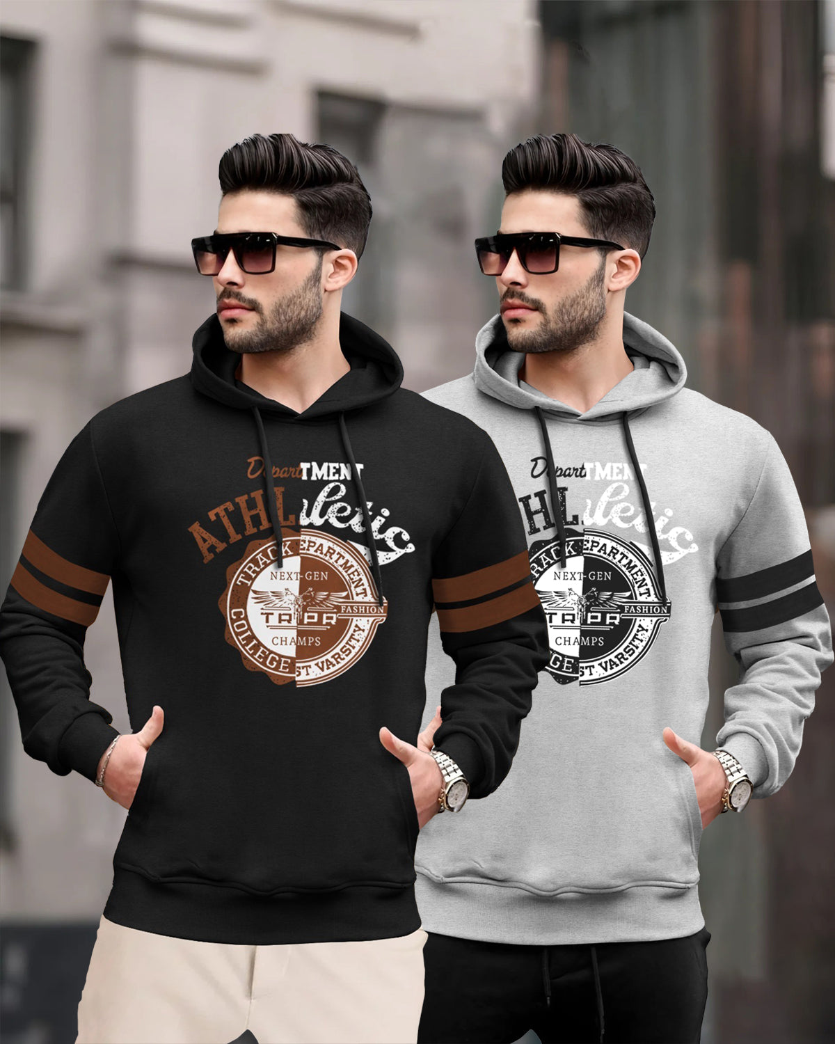 Mens Hooded Printed Sweatshirts - 6 Variants