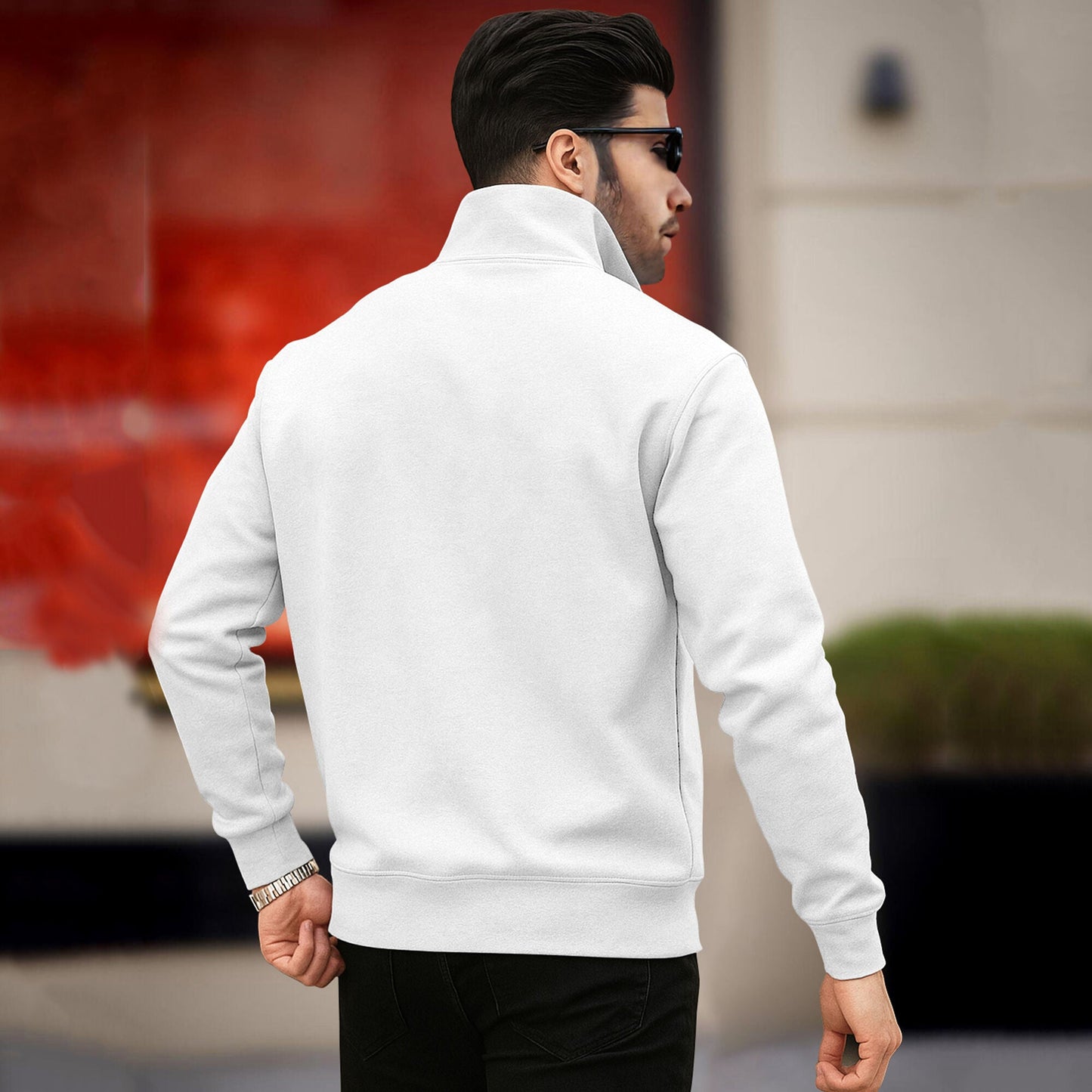 Men's White Non-Hooded Sweatshirts 6 Variants