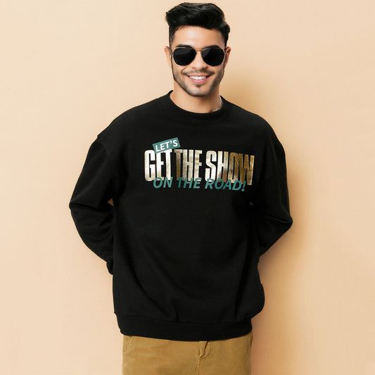 Men’s Printed Crew Neck Sweatshirt Black
