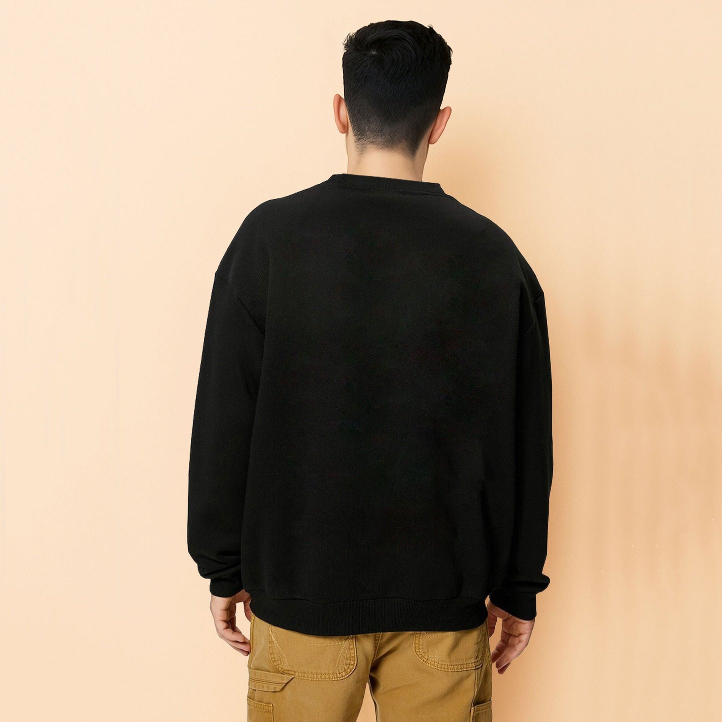 Men’s Printed Crew Neck Sweatshirt Black