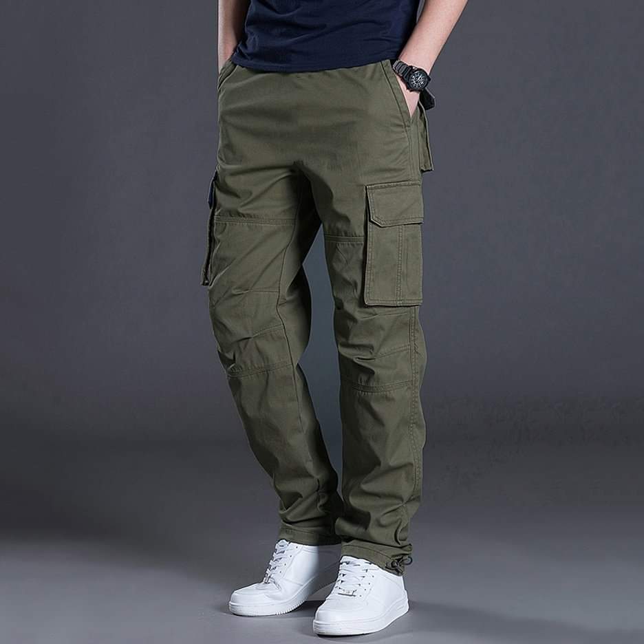 PACK OF 2 SUMMER TROUSER CARGO PANTS (Black+Olive)