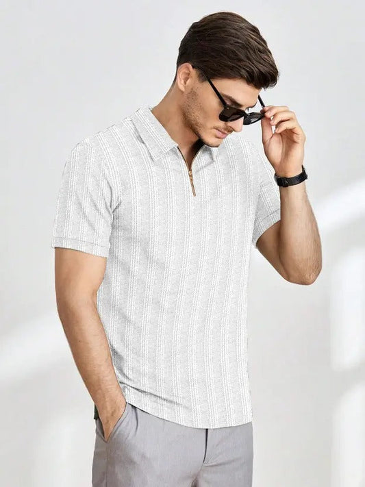 Timeless White, Textured to Impress polo T-shirt